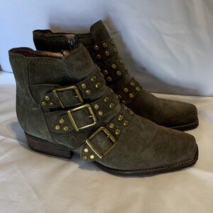 Zodiac Olive Buckle Ankle Boots